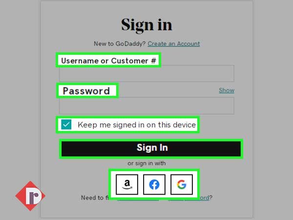 Enter ‘Username & Password,’ check the ‘Keep me signed in’ checkbox and click on ‘Sign in’ button to access your GoDaddy email account.