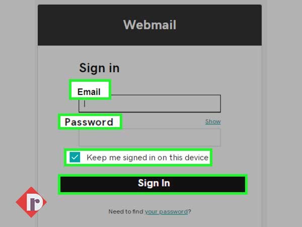 Enter ‘Email & Password,’ check the ‘Keep me signed in’ checkbox and click on ‘Sign in’ button to access your GoDaddy Workspace webmail account
