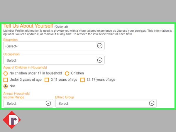 Add your other personal details in the ‘Tell Us About Yourself’ section.