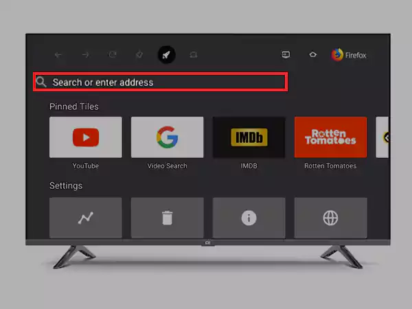 Search bar on the Android TV